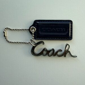 Vintage Coach Poppy Acrylic and Navy Patent Leather Hang Tag Set